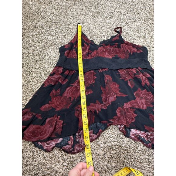 Torrid Womens Babydoll Tank Cami Sz 0/L/12 Whimsigoth Fairy Grunge Dark Floral - Picture 10 of 10